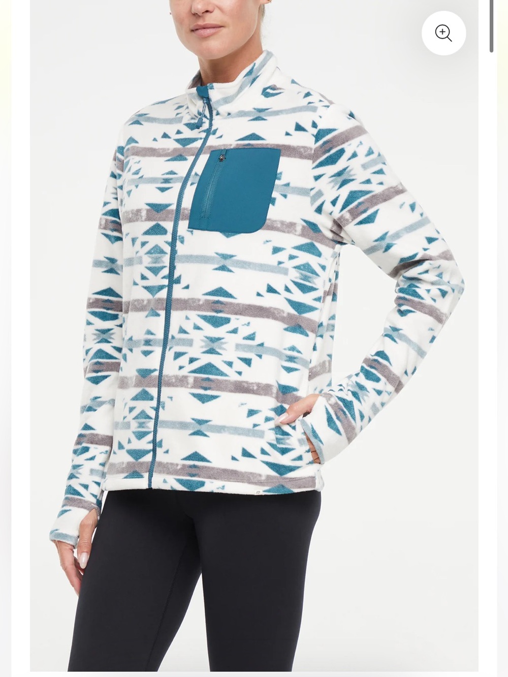 Marika Treeline Jacket In The Color Green Heron Native Geo Distressed